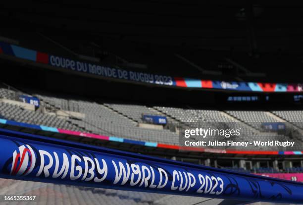 Detail shots around the stadium ahead of their Rugby World Cup France 2023 match against New Zealand at Stade de France on September 07, 2023 in...