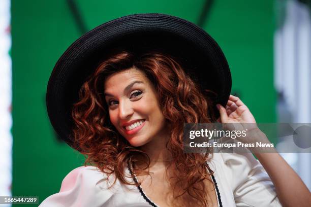 The protagonist Vivian, played by Cristina Llorente poses during the presentation of the musical 'Pretty Woman', at Wow Concept Madrid, on September...