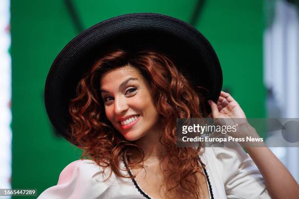 The protagonist Vivian, played by Cristina Llorente poses during the presentation of the musical 'Pretty Woman', at Wow Concept Madrid, on September...