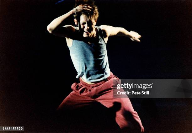 Mark Owen of English pop group TAKE THAT performs on stage at Hammersmith Odeon on November 5th, 1992 in London, England.