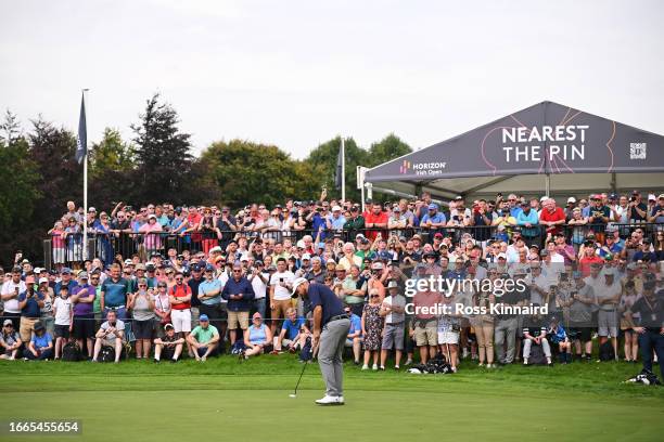 Shane Lowry of Ireland putts on the eighth green during Day One of the Horizon Irish Open at The K Club on September 07, 2023 in Straffan, Ireland.