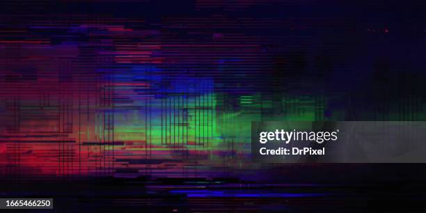 abstract digital noise glitch error background - error message stock pictures, royalty-free photos & images