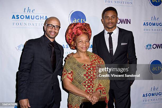 Omar McGhee, Dr. Lilian Asomugha and professional Football player Nnamdi Asomugha attends the 7th annual Asomugha Foundation Gala at Millennium...