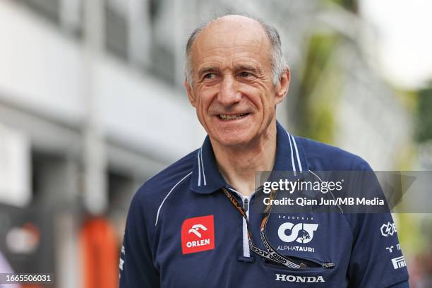 Franz Tost of Austria and Scuderia Alpha Tauri during previews ahead of the F1 Grand Prix of Singapore at Marina Bay Street Circuit on September 14,...
