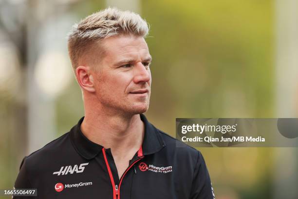Nico Hulkenberg of Germany and MoneyGram Haas F1 Team during previews ahead of the F1 Grand Prix of Singapore at Marina Bay Street Circuit on...