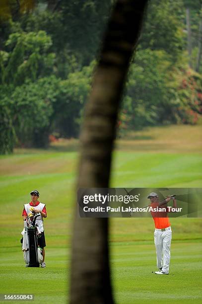 Sam Cyr of USA in action during day four of the Solaire Open at Wack Wack Golf and Country Club on April 14, 2013 in Manila, Philippines.