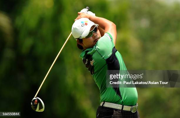 Kim Gi-whan of Korea in action during day four of the Solaire Open at Wack Wack Golf and Country Club on April 14, 2013 in Manila, Philippines.