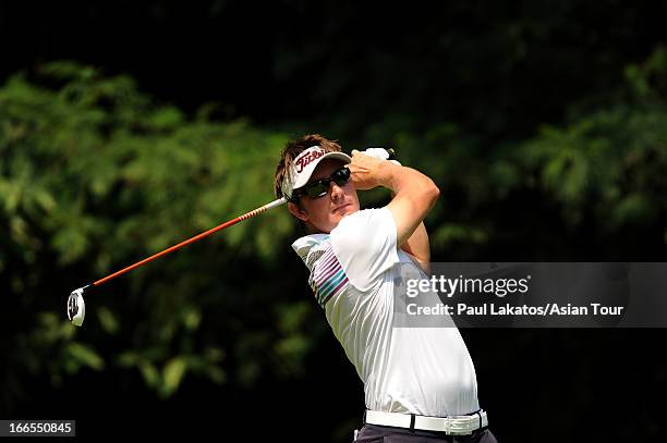 Chris Rodgers of England in action during day four of the Solaire Open at Wack Wack Golf and Country Club on April 14, 2013 in Manila, Philippines.