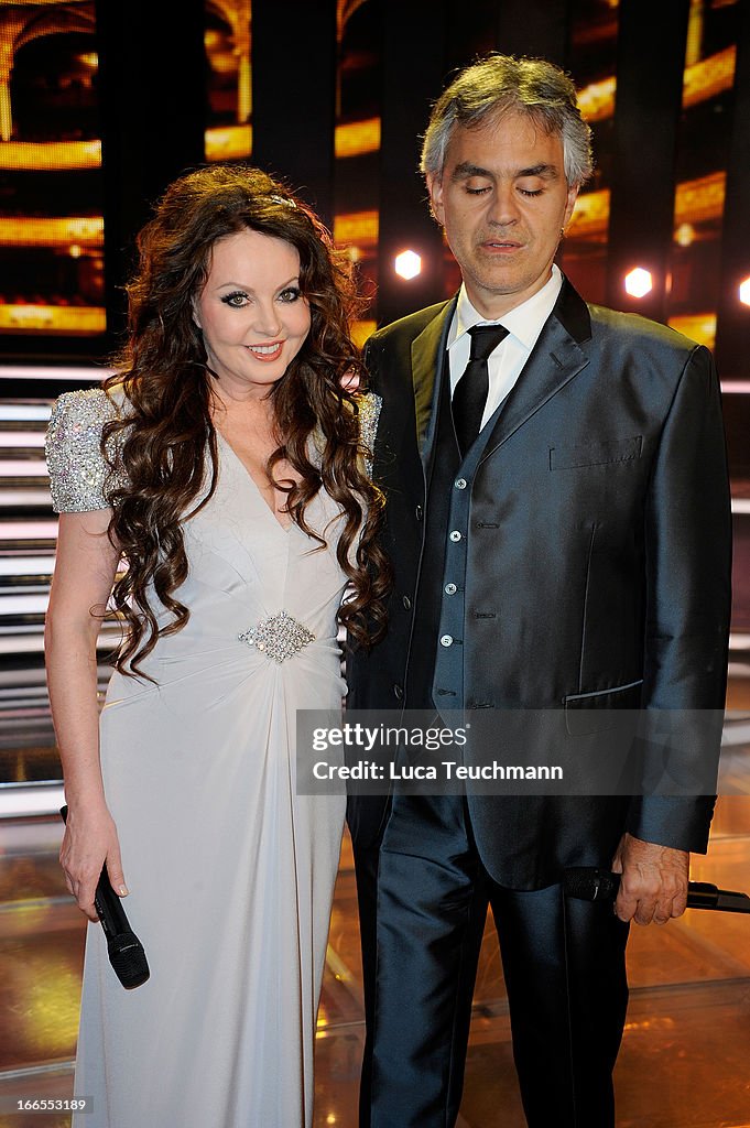 Andrea Bocelli And Sarah Brightman Photocall