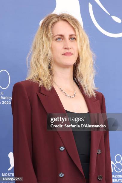 Director Fien Troch attends a photocall for the movie "Holly" at the 80th Venice International Film Festival on September 07, 2023 in Venice, Italy.