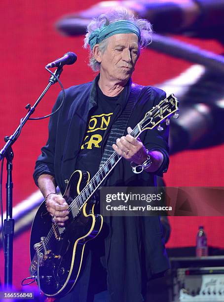 Keith Richards performs on stage during the 2013 Crossroads Guitar Festival at Madison Square Garden on April 13, 2013 in New York City.