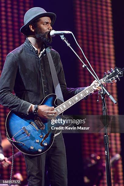 Gary Clark Jr. Performs on stage during the 2013 Crossroads Guitar Festival at Madison Square Garden on April 13, 2013 in New York City.