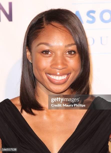 Allyson Felix attends the 7th Annual Asomugha Foundation Gala at Millennium Biltmore Hotel on April 13, 2013 in Los Angeles, California.