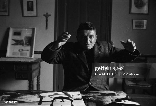 Eugene Gonidec, Survivor Of The Sinking Of The 'Pourquoi Pas'. France, le 28 février 1961, portrait d'Eugène GONIDEC, unique survivant du 'Pourquoi...