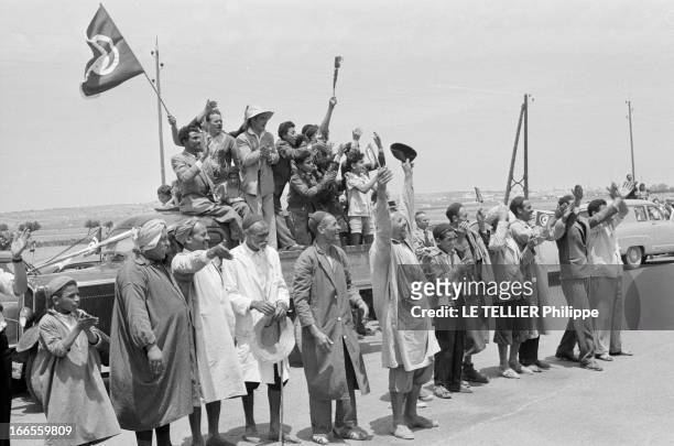 The Exile On Groix Island And The Triumphal Return Of Habib Bourguiba In Tunisia. Tunis- 5 juin 1955- Après son exil par les autorités françaises, le...