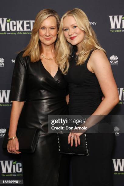 Melissa Doyle and Natalia Grace Dunlop pose at the opening night of "WICKED" at Sydney Lyric Theatre on September 07, 2023 in Sydney, Australia.