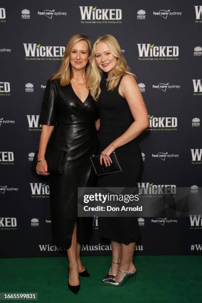 Melissa Doyle and Natalia Grace Dunlop pose at the opening night of "WICKED" at Sydney Lyric Theatre on September 07, 2023 in Sydney, Australia.
