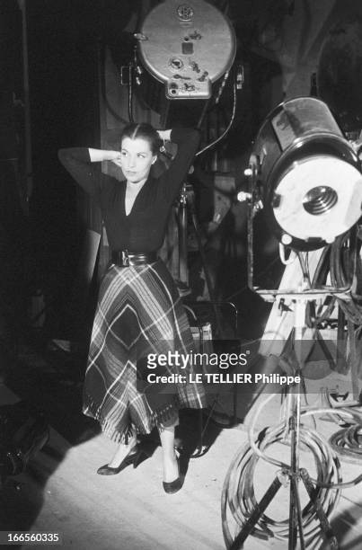 Shooting Of The Film 'Les Espions' By Henri-Georges Clouzot. En France, dans les studios de Joinville, le 15 Janvier 1957, lors du tournage du film...