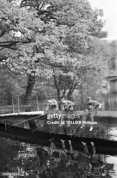 Soccer World Cup 1958 In Sweden: Team France In Training. En Suède, à Finspang, le 5 juin 1958, lors de la Coupe du Monde de football 1958, à...