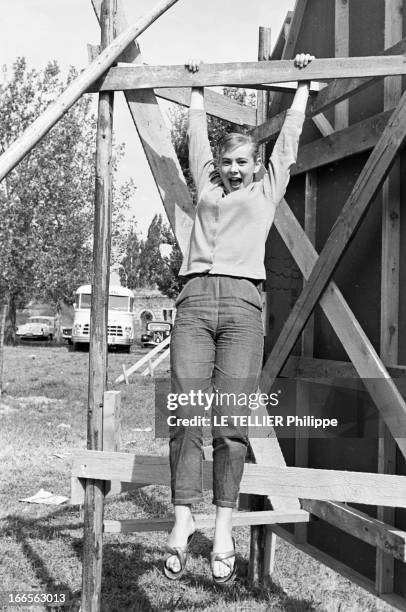 Shooting Of The Film 'La Tour Prend Garde' By Georges Lampin. Serbie, Belgrade- 19-21 septembre 1957- Lors du tournage du film...