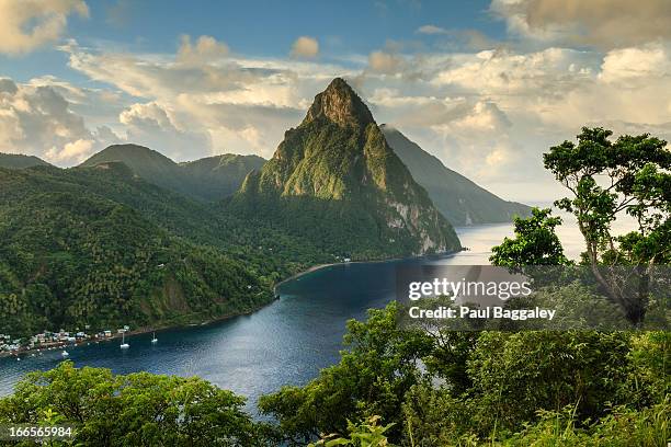 piton view - saint lucia - saint lucia foto e immagini stock