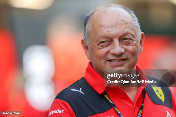 Frederic Vasseur of France and Scuderia Ferrari during previews ahead of the F1 Grand Prix of Singapore at Marina Bay Street Circuit on September 14,...