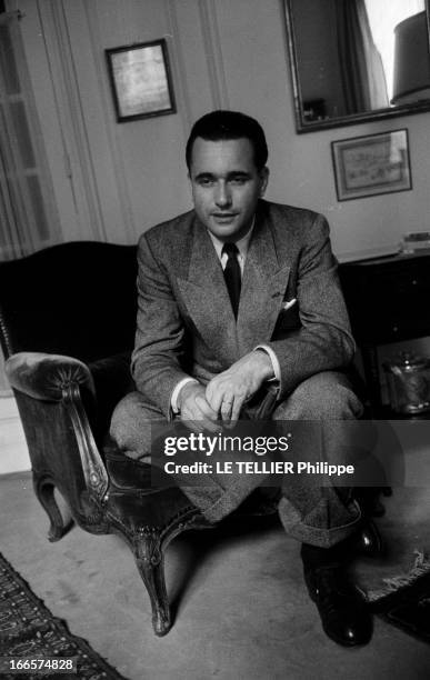 Rendezvous With Jacques Chaban Delmas-. France, 1954 --- Jacques CHABAN-DELMAS, 39 ans, ministre des Travaux publics, des Transports et du Tourisme,...