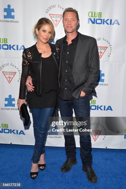 Actress Christina Applegate and musician Martyn LeNoble arrive at Light Up The Blues Concert - An Evening of Music To Benefit Autism Speaks at Club...