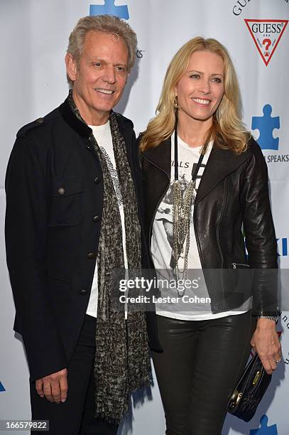 Musician Don Felder and Kathrin Nicholson arrive at Light Up The Blues Concert - An Evening of Music To Benefit Autism Speaks at Club Nokia on April...