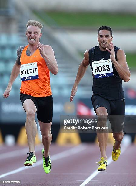 Josh Ross of VIC competes in Men 200m Open during day four of the 2013 Australian Athletics Championships at Sydney Olympic Park Athletic Centre on...