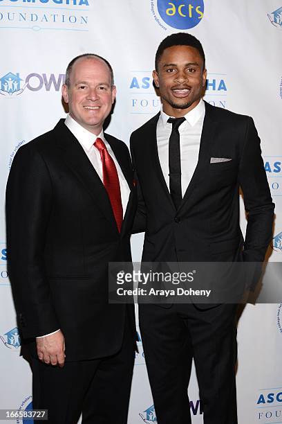 Rich Eisen and Nnamdi Asomugha arrive at the Nnamdi Asomugha's 7th Annual Asomugha Foundation Gala at Millennium Biltmore Hotel on April 13, 2013 in...
