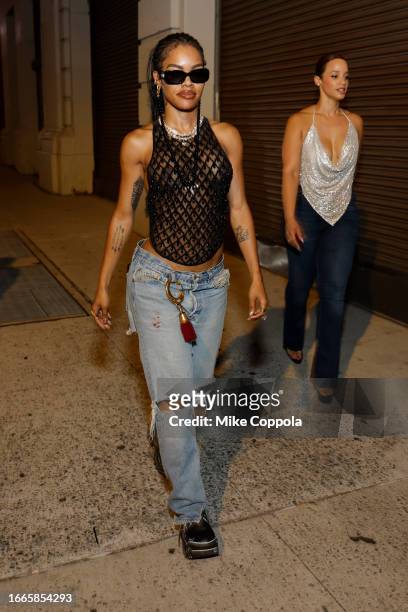 Teyana Taylor arrives at the Pandora Celebrate’s Lab-Grown Diamond District Launch Party on September 06, 2023 in New York City.