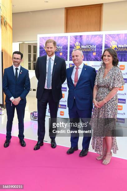 Matt James, Chief Executive at WellChild, Prince Harry, Duke of Sussex, Craig Hatch, Chairman at WellChild, and Sally Jackson, SVP, Global...