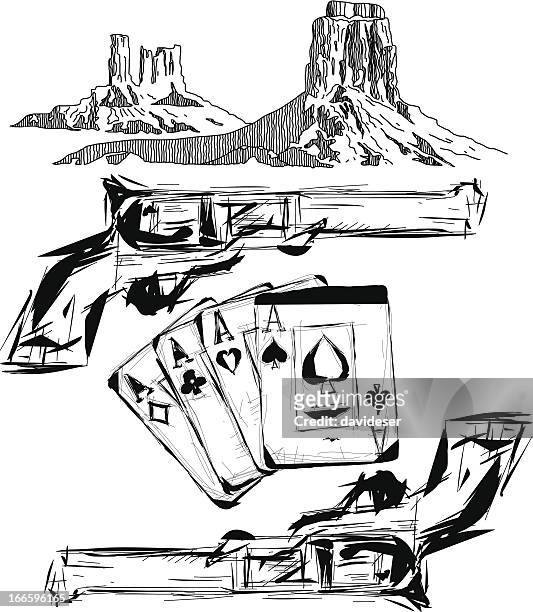 western elements - ace of spades stock illustrations