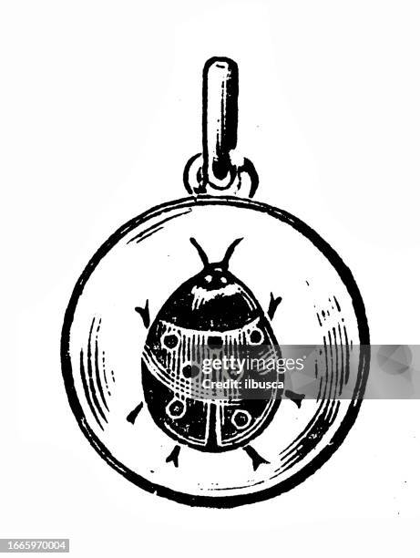 antique image from british magazine: jewelry - ladybird stock illustrations