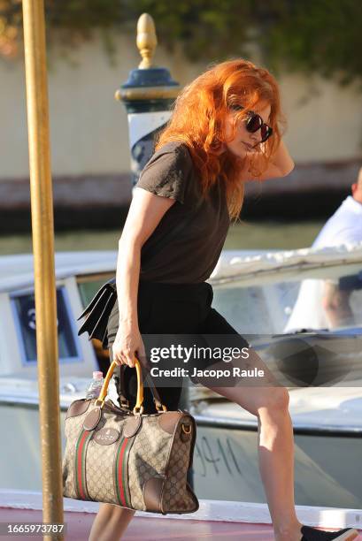 Jessica Chastain is seen arriving at the 80th Venice International Film Festival 2023 on September 07, 2023 in Venice, Italy.