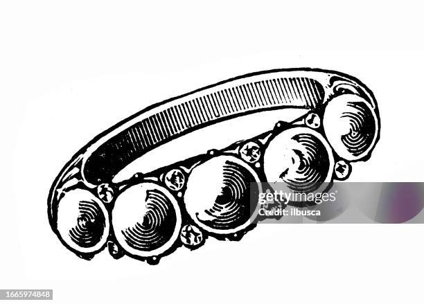 antique image from british magazine: jewelry - tiara isolated stock illustrations