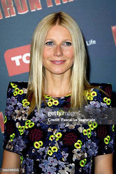 Actress Gwyneth Paltrow poses during the 'Iron Man 3' photocall at Le Grand Rex on April 14, 2013 in Paris, France.