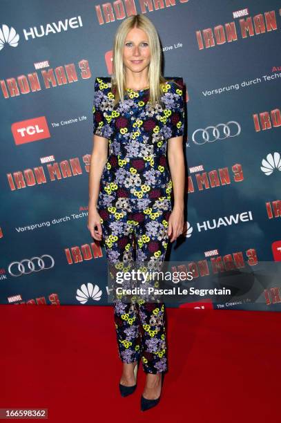 Actress Gwyneth Paltrow poses during the 'Iron Man 3' photocall at Le Grand Rex on April 14, 2013 in Paris, France.