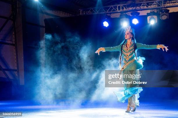 female performer of georgian folk dances. - folk musician stock pictures, royalty-free photos & images