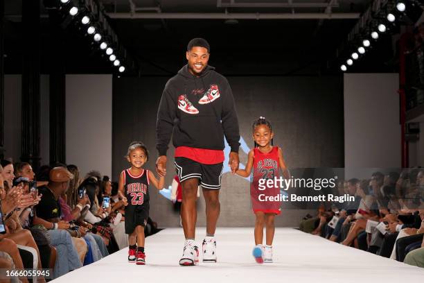 Sterling Shepard walks the runway during the 13th Annual Rookie USA Fashion Show at Iron 23 on September 06, 2023 in New York City.