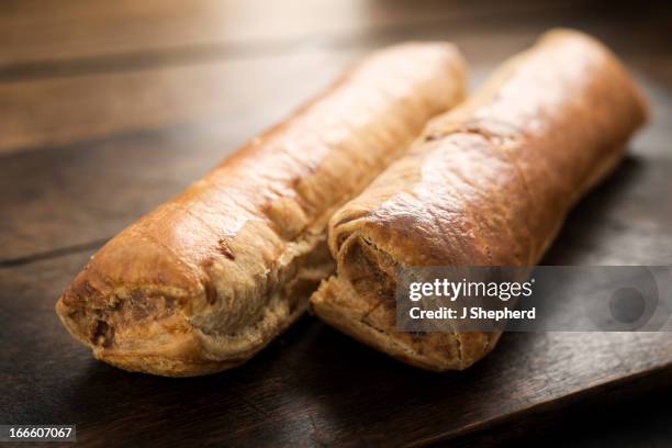 sausage rolls - sausage roll stock pictures, royalty-free photos & images