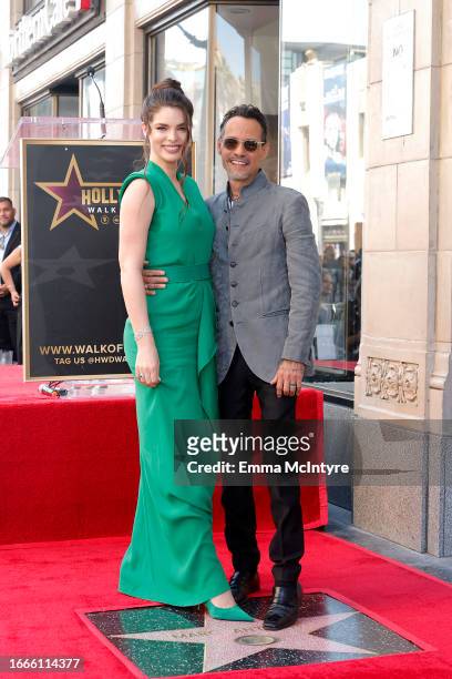 Nadia Ferreira and Marc Anthony attend the Hollywood Walk of Fame Star Ceremony for Marc Anthony on September 07, 2023 in Hollywood, California.