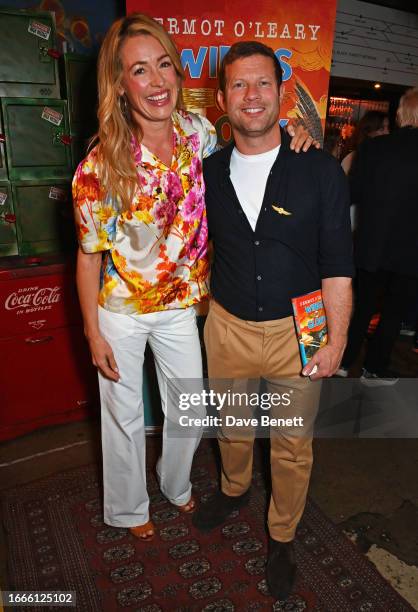 Cat Deeley and Dermot O'Leary attend the launch of Dermot O'Leary's new children's book "Wings Of Glory" at Cahoots on September 14, 2023 in London,...