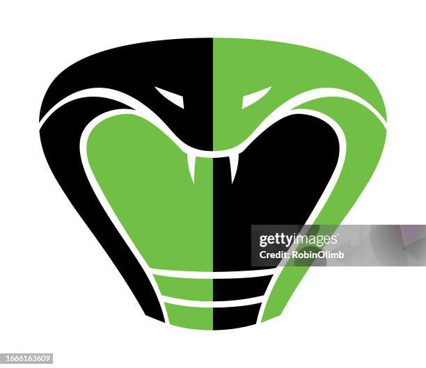 illustrazioni stock, clip art, cartoni animati e icone di tendenza di icona cobra nera e verde - vipera