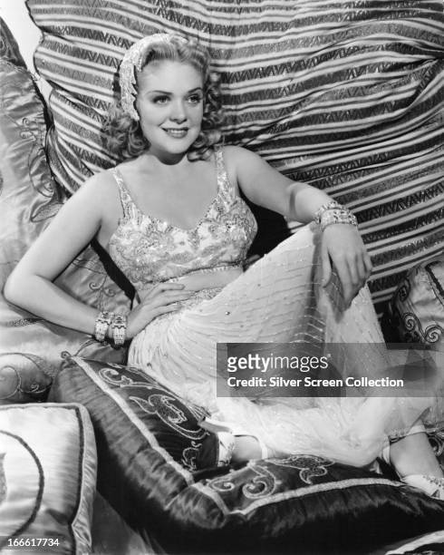 American actress and singer Alice Faye in a promotional portrait for 'Tin Pan Alley', directed by Walter Lang, 1940.