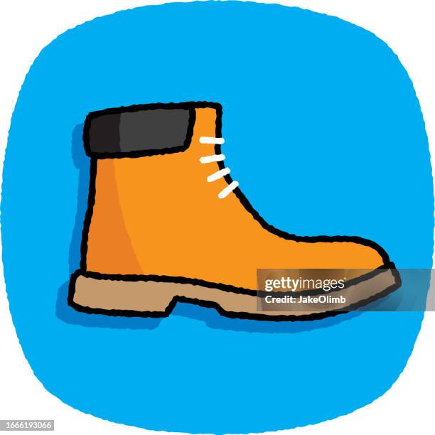 work boot doodle 7 - stepping outside stock illustrations