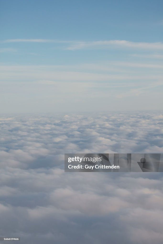 Aerial view of soft white cloud layer