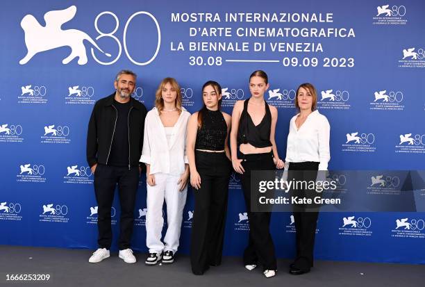 Elsa Mala, Luàna Bajrami, and guests attend a photocall for the movie "Bota Jone" at the 80th Venice International Film Festival on September 07,...