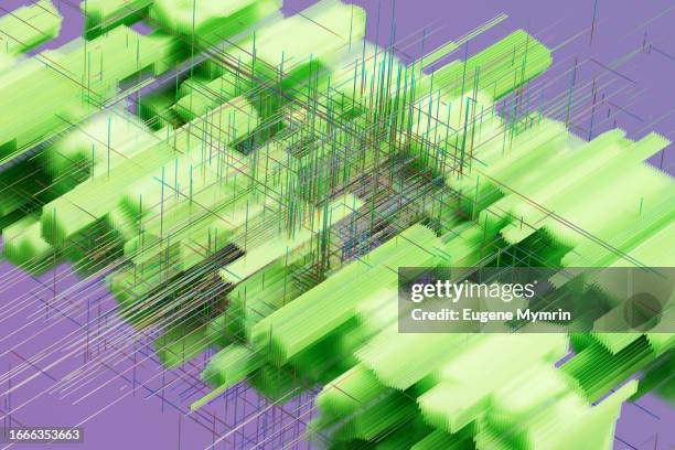 ai innovation and cloud technology. data cubes. concept of neural networks used in deep learning - apprendimento profondo foto e immagini stock